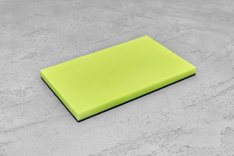 Микарта, плашка 130x80x9(+)мм, жёлтый неон с чёрным спейсером 1,5мм