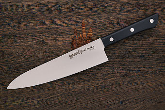 Нож кухонный Samura шеф 208мм, сталь AUS-8, рукоять пластик черный