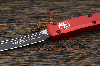 Автоматический складной нож Microtech Ultratech T/E, сталь M390, рукоять алюминий красный