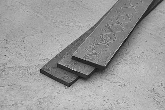 Дамаск ZDI-1016 пирамиды 4,0мм. Поковка 280x40мм, ТО 57-58HRC