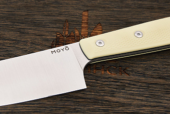Нож кухонный MOYO Геликон пчак 155мм, сталь AR-RPM9, рукоять G10-extra слоновая кость