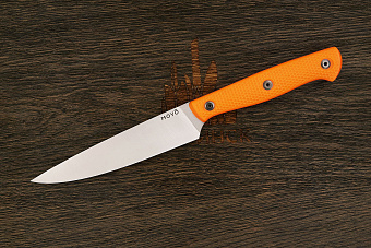 Нож кухонный MOYO Аппарель универсальный 135мм, сталь AR-RPM9, рукоять G10-extra оранжевый
