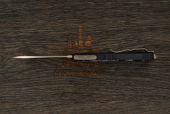 Автоматический складной нож Microtech Ultratech T/E, сталь M390, рукоять алюминий черный/рисунок