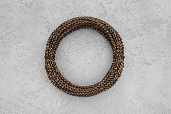 Кожаный плетеный шнурок 3,0мм (коричневый), 1 метр