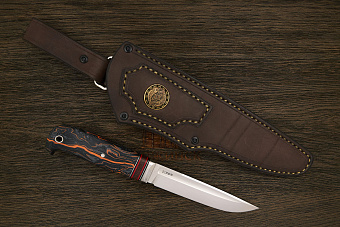 Нож туристический Геннадия Дедюхина Финка, клинок 135мм, сталь M398, рукоять микарта