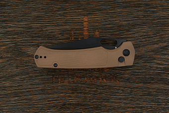 Нож складной Artisan Revel, клинок 90мм, сталь AR-RPM9, рукоять FRN коричневый