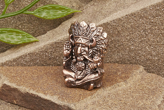 Бусина на темляк Сидящий Бык от мастерской Крымская бронза