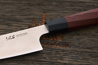 Нож кухонный Xin шеф 175мм, сталь 304Cu, рукоять G-10 черно-красный