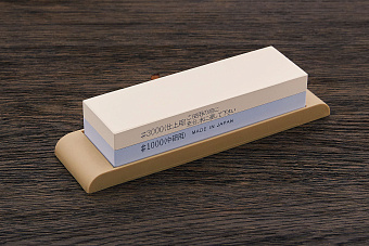 Водный точильный камень 130×40×24мм #3000/#1000 с подставкой