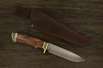Разделочный нож Игоря Пампуха Модель 083, клинок 145мм, булат легированный, рукоять орех