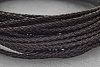 Кожаный плетеный шнурок 3,0мм (тёмно-коричневый), 1 метр - фото №2