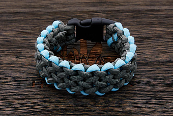 Браслет "Protector" gray/blue fluor, размер L