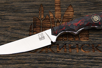 Нож EDC Владимира Толкачева, клинок 60мм, сталь Elmax, рукоять карбон черно-красный