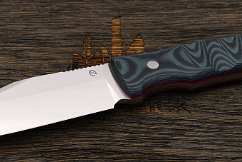 Нож туристический Геннадия Дедюхина Балем, клинок 120мм, сталь N690, рукоять микарта черно-серая