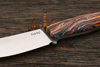 Разделочный нож Сергея Шадрина, сталь N690, рукоять микарта
