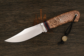 Нож туристический Геннадия Дедюхина Балем, клинок 130мм, сталь M398, рукоять дерево стаб. дерево