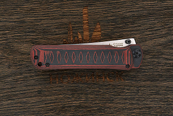 Нож складной Kizlyar Supreme Whisper, клинок 96мм, сталь D2, рукоять G10 чёрно-красный