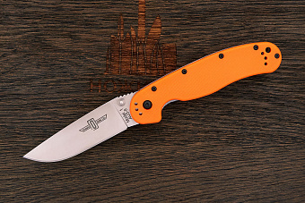Складной нож Ontario RAT-1, сталь AUS 8, рукоять нейлон оранжевый