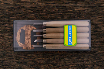 Набор для резьбы по дереву в кейсе, 5 резцов светлый