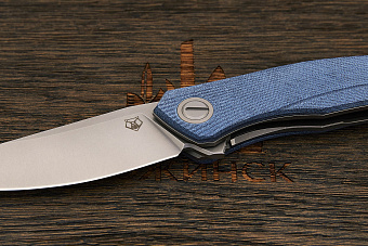 Складной нож Shirogorov knives Q95 Ursus, сталь Elmax, рукоять микарта голубая