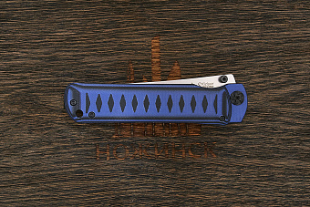 Нож складной Kizlyar Supreme Whisper, клинок 96мм, сталь AUS10Co, рукоять G10 чёрно-синий