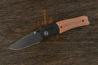 Нож складной QSP Vault, клинок 83мм, сталь Sandvik 14C28N, рукоять микарта/алюминий-BT