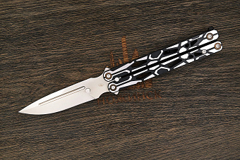 Нож балисонг Reptilian Киборг, модель 02Z, сталь D2, рукоять сталь