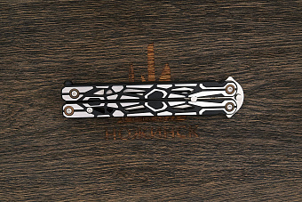 Нож балисонг Reptilian Киборг, модель 02, сталь D2, рукоять сталь