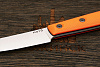 Нож кухонный MOYO Геликон овощной 105мм, сталь AR-RPM9, рукоять G10-extra оранжевый - фото №4