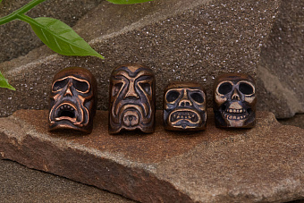 Бусина для темляка Маска-II (бронза) от мастерской Шефера