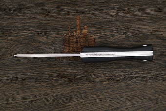 Нож для бушкрафта Beaver knife Thorn, клинок 112мм, сталь Х12МФ, рукоять микарта чёрная-Б