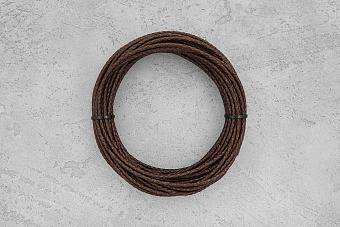 Кожаный плетеный шнурок 3,0мм (антик), 1 метр