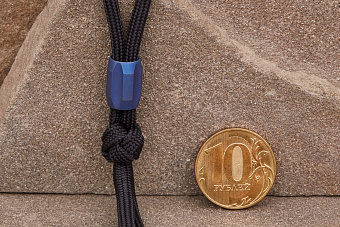 Титановая бусина на темляк «Втулка» синий