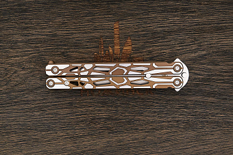 Нож балисонг Reptilian Киборг, модель 03Z, сталь D2, рукоять сталь