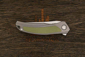 Складной нож Shirogorov knives Quantum Ursus, сталь Cromax, рукоять титан/G10 зеленый