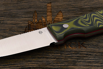 Нож туристический Геннадия Дедюхина Скинду, клинок 100мм, сталь Elmax, рукоять микарта черно-оливк.