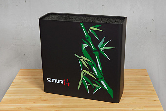 Универсальная браш-подставка Samura для ножей до 220мм, модель KBH-101, черный/бамбук