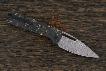 Нож складной Artisan Arion, клинок 92мм, дамаск нержавеющий, рукоять карбон