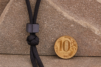 Титановая бусина на темляк «Гайка» черный