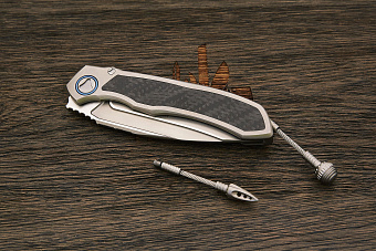 Складной нож Microtech Anax, сталь M390, рукоять титан/карбон