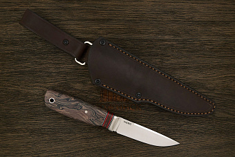 Нож туристический Геннадия Дедюхина Финка Томми, клинок 110мм, сталь N690, рукоять микарта коричн