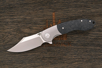Нож складной Bestech BowieTie, клинок 90мм, сталь M390, рукоять карбон/титан