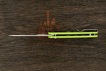 Нож складной QSP Unicorn, клинок 83мм, сталь Sandvik 14C28N, рукоять микарта чёрно-салатовая