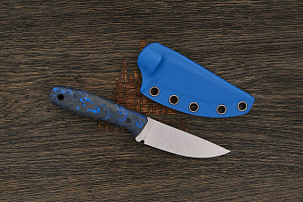 Нож EDC Владимира Толкачева ТузЪ, клинок 78мм, сталь AR-RPM9, рукоять карбон черно-синий