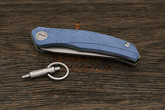 Складной нож Shirogorov knives Q95 Ursus, сталь Elmax, рукоять микарта голубая