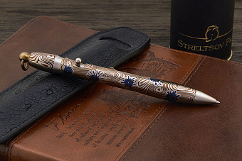 Авторская титановая ручка Дмитрия Стрельцова «Амелия» с затвором (кляксы)
