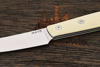Нож кухонный MOYO Геликон овощной 105мм, сталь AR-RPM9, рукоять G10-extra слоновая кость
