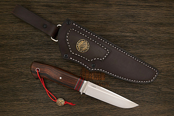 Нож туристический Геннадия Дедюхина Воркер-L, клинок 132мм, сталь M398, рукоять ironwood Т1