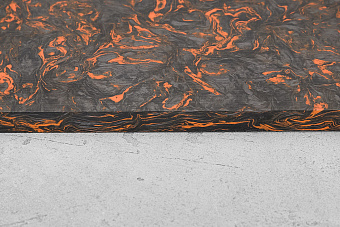 Карбон хаотичный, плашка 130x85x8мм, оранжевый