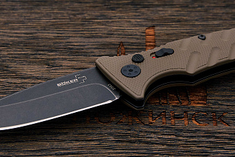 Полуавтоматический нож Böker Strike coyote spearpoint, сталь AUS-8, рукоять G10